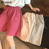 Women Embroidery Elasticity Lovely Girls Korean Style Sweet Students Harajuku Colorful Simple Hot Sale Trousers Female-Outfit