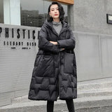 Winter Down Jacket Women Hooded Loose Thick 90% Duck Down Coat Long Casual Parkas Female Zipper Pocket Snow