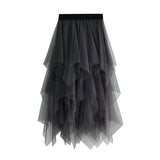 Mesh Dress Women's Long Mid-Term 2025 Spring New Yarn Skirt High-Waisted Thin Skirt