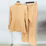 Star Fashion New Double Buckle Suit Jacket Horn Trousers Set Two