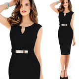 Formal Office Nightclub Dresses 4 Colors Ladies Dress Newest Fashion Sheath Sleeveless Slim Women Elegant Solid