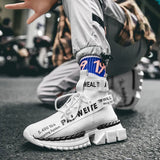 High Top Sock Sneakers Breathable Casual Men Shoes 2020 New Man Black and White Soft Lightweight Big Size Zapatos