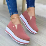 PU Leather Women's Shoes Thick Bottom Women's Casual Sports Shoes 2022 Spring And Autumn New Zipper Wedge Shoes