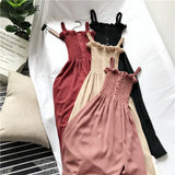 Women 4 Colors Square Collar Sleeveless Summer All-match Korean Style Elegant Students Party Mujer De Moda Vestidos