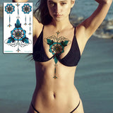 Temporary Tattoo Sticker Totem Flower Arrow Color Sexy Chest Back Fake Tatoo Waterproof Flash Tatto Body Art for Woman