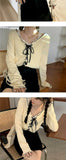 Tshirt Women T Shrit Wave Side Lace-up Cardigan Top Korean Autumn Repair Body Short Long-sleeved T-shirt Harajuku