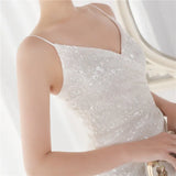 Formal Sequins Strap Slit Mermaid Evening