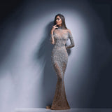 2025 New Women's Hot Long Sleeves Sexy Long Dress Evening Dress Dress