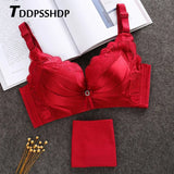 Chest Sagging Push Up Wire Free Women Bra Set Lingerie Small Breast Female