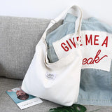 Large-capacity Canvas Shopping Bag Retro Casual Women's Tote Shoulder Bag Letter Printed Zipper Crossbody Bags for Women