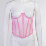Women Mesh Corset Belt Bandage Fitted Waist 2021 Accessories Streetwear See Through Fashion Belt Female Retro