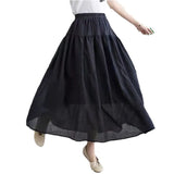 Half Dress Girl New Big Swing Skirt Solid Color Fluffy Skirt Fluffy Skirt Double Breathable Literary Waist