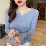 Woherb And Winter Knitwear With A Thin White Cardigan Coat With A Slim Long-Sleeved Sweater Jacket-Outfit