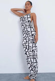 Sexy Print Sleeveless Long Maxi