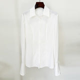 New Star Fashion Simple Repair White Long-Sleeved Horn Sleeve