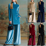 Spring And Autumn New Women's Long Sleeves Clip Casual Suit Set