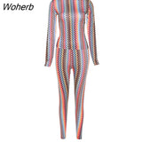 Puss Wavy Stripes Sporty 2-Piece Set Women Casual Skinny Tracksuit Turtleneck Crop Top+Pants Matching Trend Fitness Outfit-Outfit