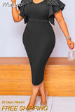 Red African Dresses for Women 2023 Spring Summer Dress Sexy Birthday Evening Party Bead Ruffles Robe Femme African Clothes-Outfit