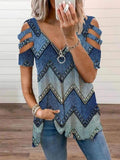 Blouses Shirts Pullover Blusa Hollow-Out Women Elegant Summer Fashion Tops Loose V_Neck 2021 Tee