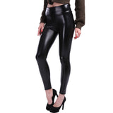 S-5XL Fashion Plus Size Leather Leggings Women Pants High Waist Legging Black PU Leather Leggins Trousers
