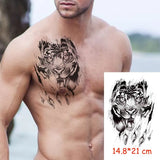 Waterproof Temporary Tattoo Sticker Horse Big Animal Hair Tatoo Water Transfer Fake Tatoo Flash Tatto Woman Man Kid 14.8*21