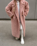 Autumn And Winter New Women's Temperament Commuting Coat Long-Sleeved Collar Plush Coat