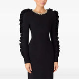 Early Autumn New Star Fashion Wood Ear Three-Dimensional Decorative Long Sleeve Long