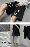 2022 Summer Men Shorts Black Pants High Waist Goth Punk Casual Baggy Sweatshorts Streetwear Y2k Elastic Waist Cargo Male