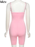 Kliou Body-Shaping Rompers Women Popular Classy Sheath Slim Sexy Cleavage Party Playsuit Solid Strapless Camisole Clubwear