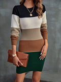 And Winter Round Collar Long Knitted Shirt Threaded Dressing