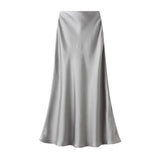 Lustrous Silky Silky Dress Half-Dress Women's Summer Long Fishtail Skirt High-Waisted Thin-Butt
