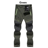Men's Waterproof Pants Outdoor Hiking Camping Fishing Sports Trousers Male Casual Soft Shell Fleece Warm Cargo Pants