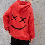 Smile Hoodies 2019 Winter Hip Hop Print Oversized Sweatshirts Fashion Patchwork Unisex Couple Streetwear Men Women