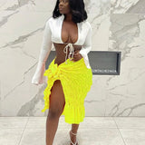 Kliou Pleated Woven Skirt For Women Harajuku Sexy Oversized Casual Clothing Irregular Shape Side Lace Casualwear Female