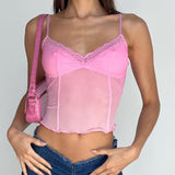 Fairy Sexy Camis Women Sleeveless V-neck See-through Crop Tops Y2k Slim Fits Mini Camisole Chic Aesthetics Croset-Outfit