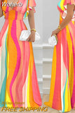 V-Neck Bell Sleeve Maxi Dress Women Sexy High Waist Fashion Casual Sexy Summer Spring Long Dress Ruffles-Outfit