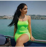 Summer New Ladies Dress Simple Design Club Hanging Neck Sexy Waist Slimed Body