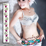 Waist Waterproof Temporary Tattoo Sticker Big Morning Glory Flower Plant Art Fake Tatoo Water Transfer Tatto for Women