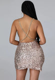 Sexy Fashion Chain Strap Sequin Midi