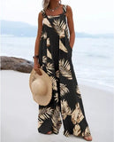 New Casual Fashion Print Strap Trousers Women's