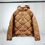 Winter Puffer Jacket Women Hooded 90% Duck Down Coat Short Female Shiny Glossy Feather Parkas Huge Real Raccoon Fur-Outfit