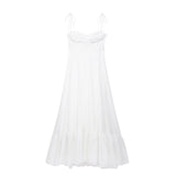/ Summer 2024 New European Station Laminated Poplin Dress Ladies' White Skirt 2673072-Outfit