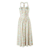 Style Lace Splicing And Compression Bar Long Neck Dress In Spring-Outfit