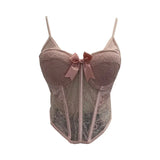 Shoot Spice Girls With Chest Pads Fish Bone Lace Sexy Sling Vest Short Boobs On The Back Of The Dress Woman