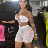 High Waist Mesh See Through Revealing Sexy Mini Shorts 2022 Spring Women Fashion Streetwear Beach Swiming Party