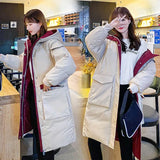 Padded Jacket Women's Mid-length Padded Jacket Winter New Loose Large Size Hooded Thick Warm Cotton Jacket Bubble