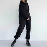 Women's Hoodie Pants Set Oversized Long Sleeve Sportwear Tracksuit Set 2021 Autumn Winter Suits On Fleece For