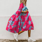 Female Leopard Party Baggy Dress Elegant Print Dress Women Long Midi Dress 2021 Autumn Summer Sundress Long Sleeve