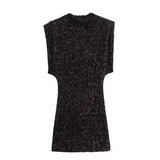 Multi-Color Round-Neck Sleeveless Dress Short Dress 2025 Spring New