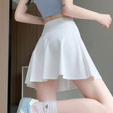 Skirts Summer Thin Women Wear Anti-Light Retling Abdominal Hip College Hips Yoga Skirt High Waist Half